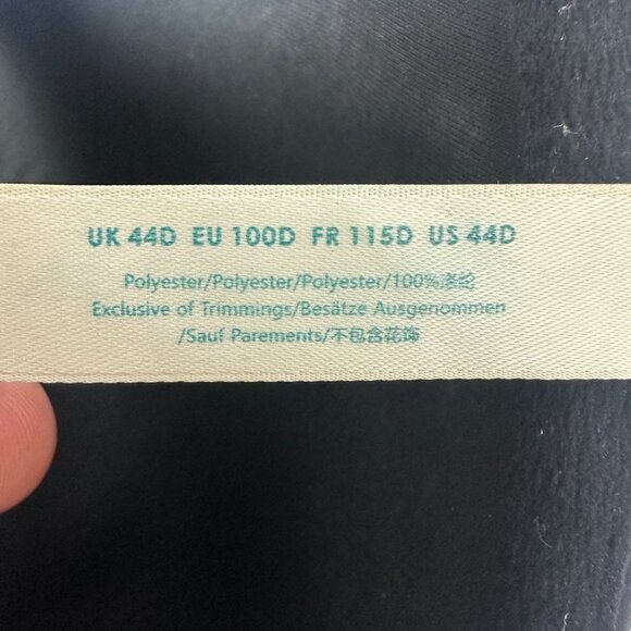 Aisilin Black Full Coverage Underwire Bra Gold Front Clasp Closure 44D - Picture 6 of 7